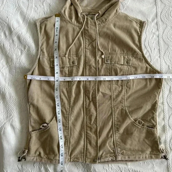 Vtg 90s Hoodie VEST Corduroy Y2K Skater GorpCore Sz S Sleeveless Zip Up UNIONBAY - Picture 9 of 15